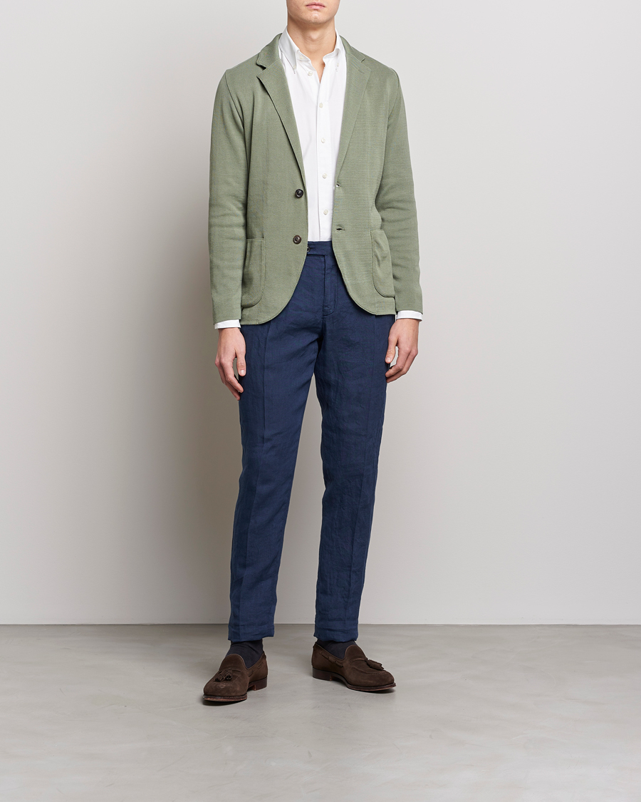 Men | Blazers | Lardini | Knitted Cotton Blazer Soft Green