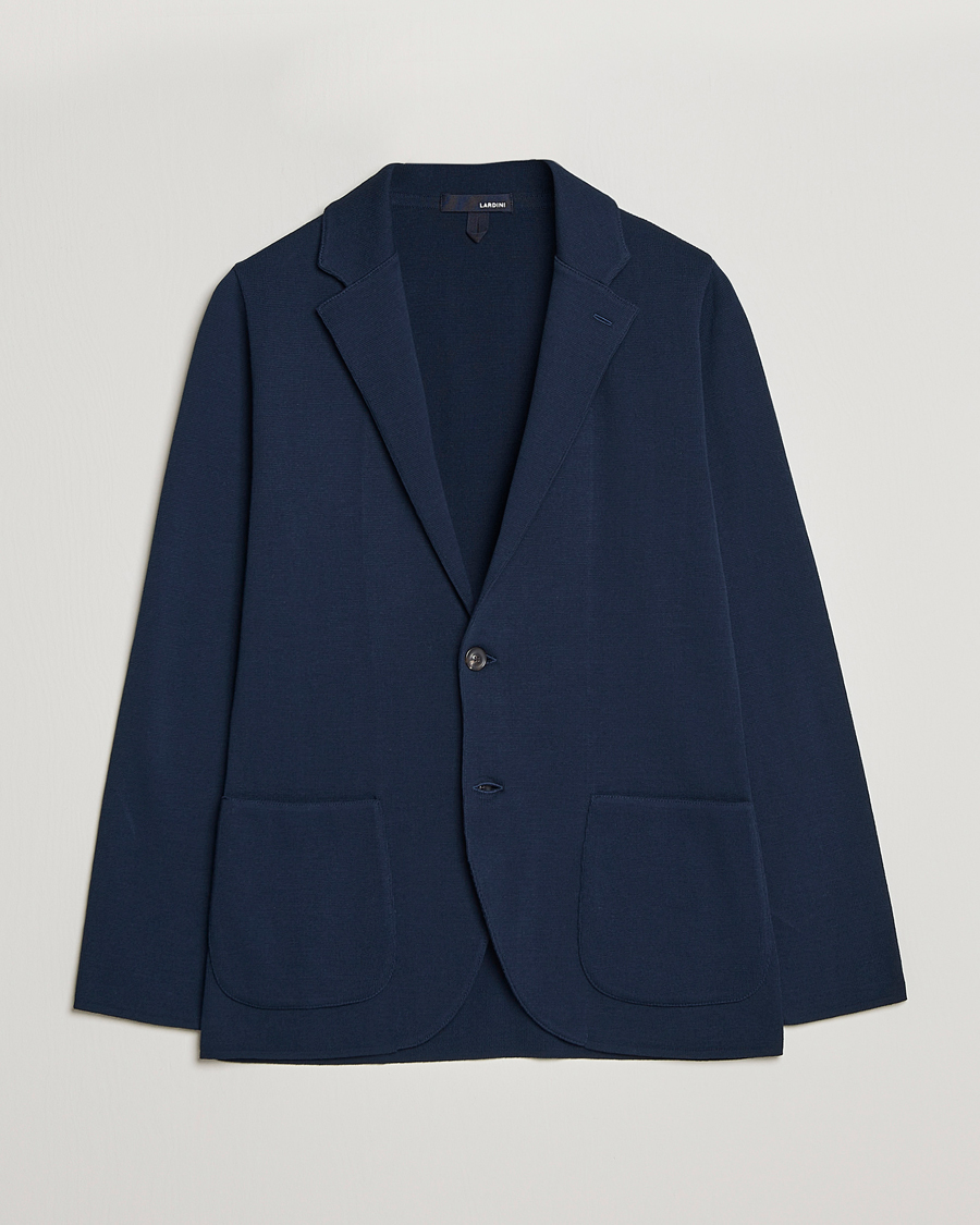 Men | Blazers | Lardini | Knitted Cotton Blazer Navy