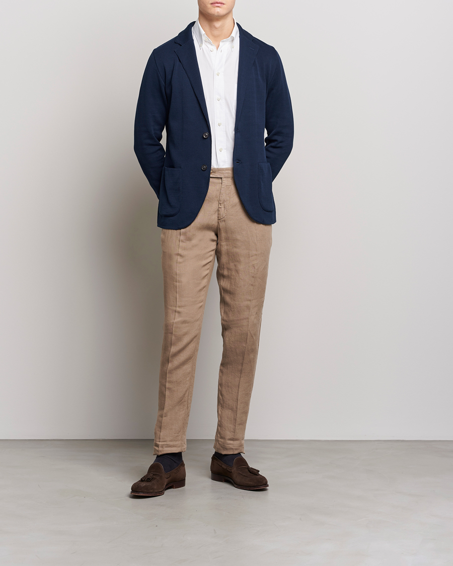 Men | Blazers | Lardini | Knitted Cotton Blazer Navy