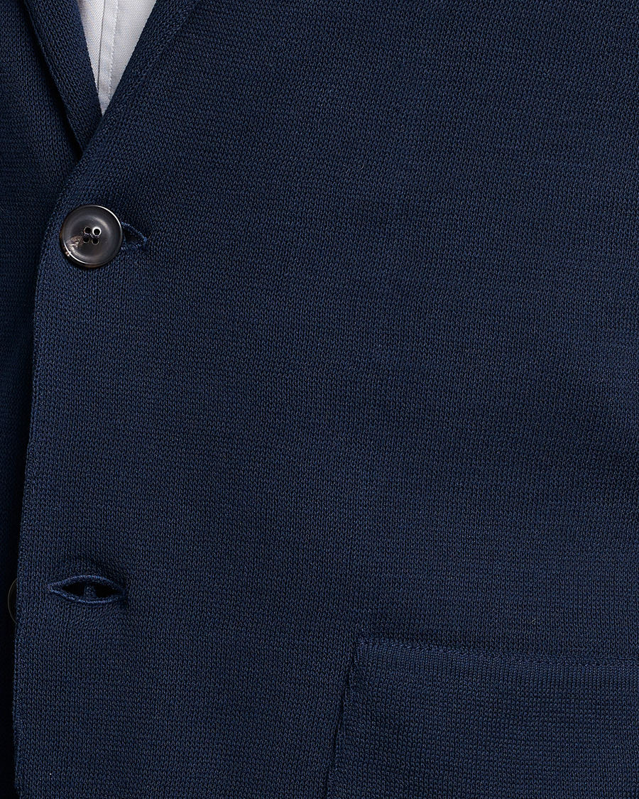 Men | Blazers | Lardini | Knitted Cotton Blazer Navy
