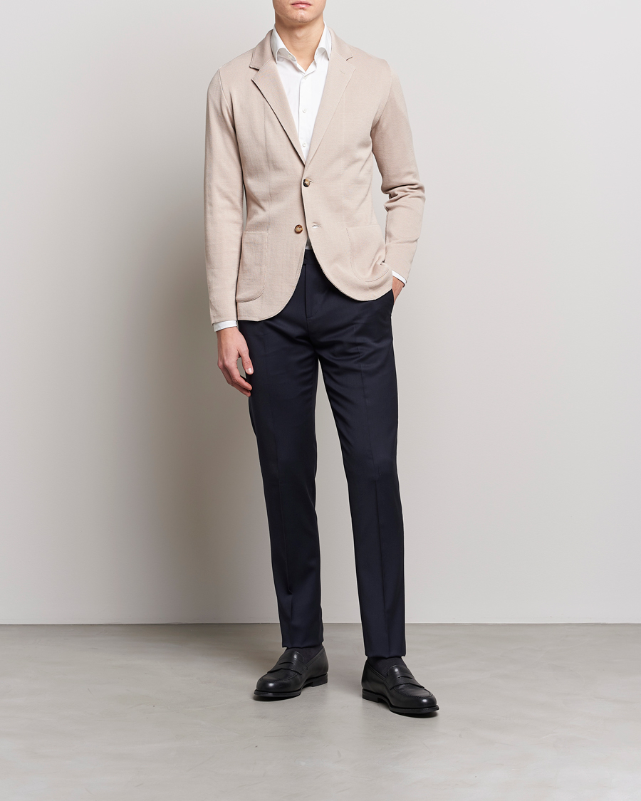Men | Blazers | Lardini | Knitted Cotton Blazer Beige