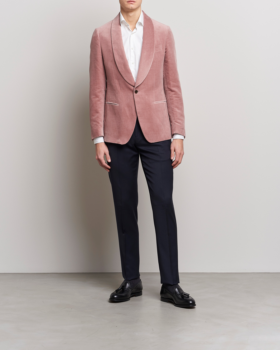 Men | Blazers | Lardini | Summer Velvet Dinner Jacket Soft Pink