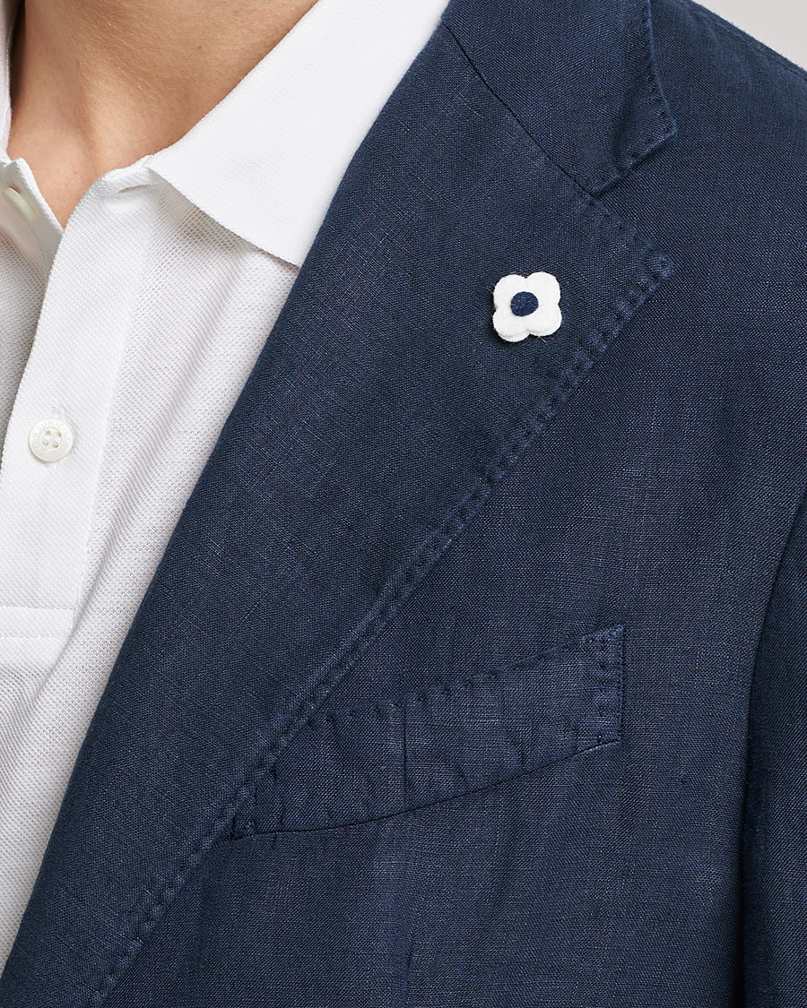 Men | Blazers | Lardini | Patch Pocket Linen Blazer Navy