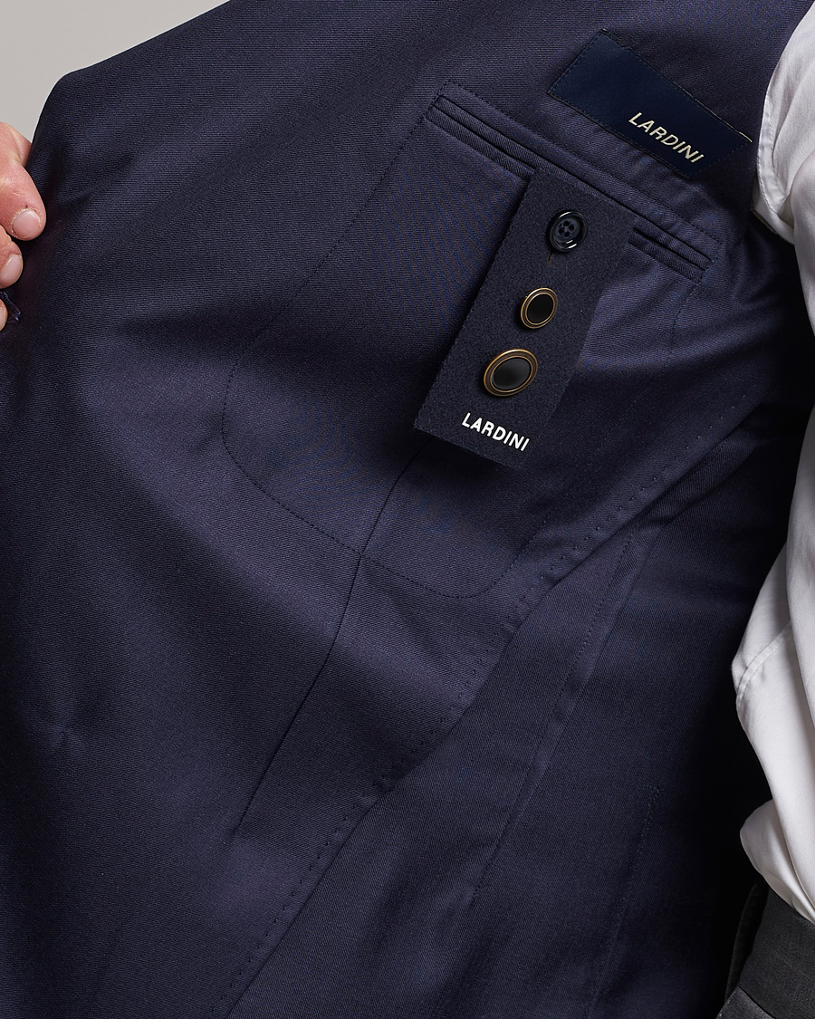 Men | Blazers | Lardini | Soft Double Breasted Cashmere/Silk Blazer Navy