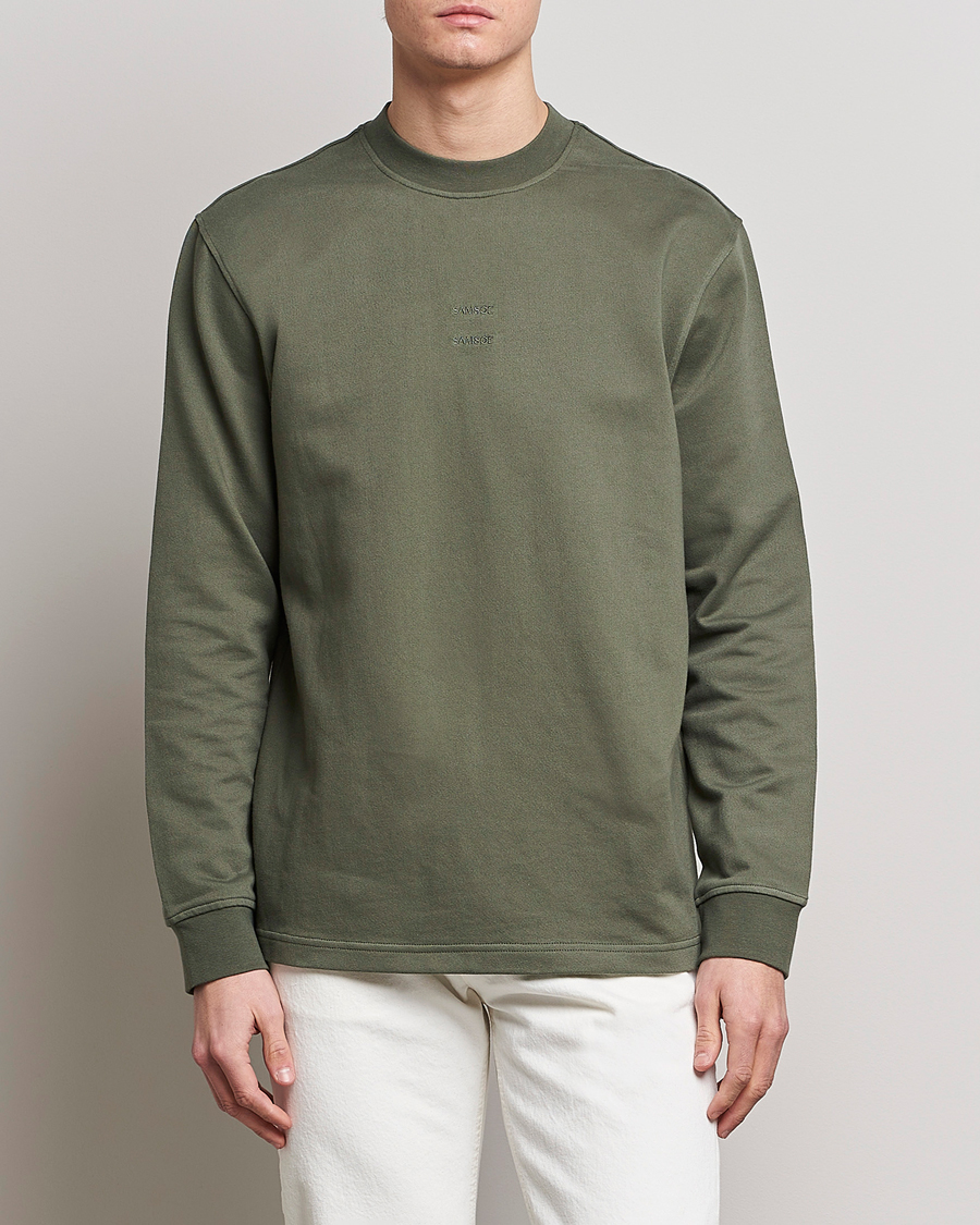 Men | T-Shirts | Samsøe Samsøe | Samsøe & Samsøe Samer Long Sleeve T-Shirt Beetle