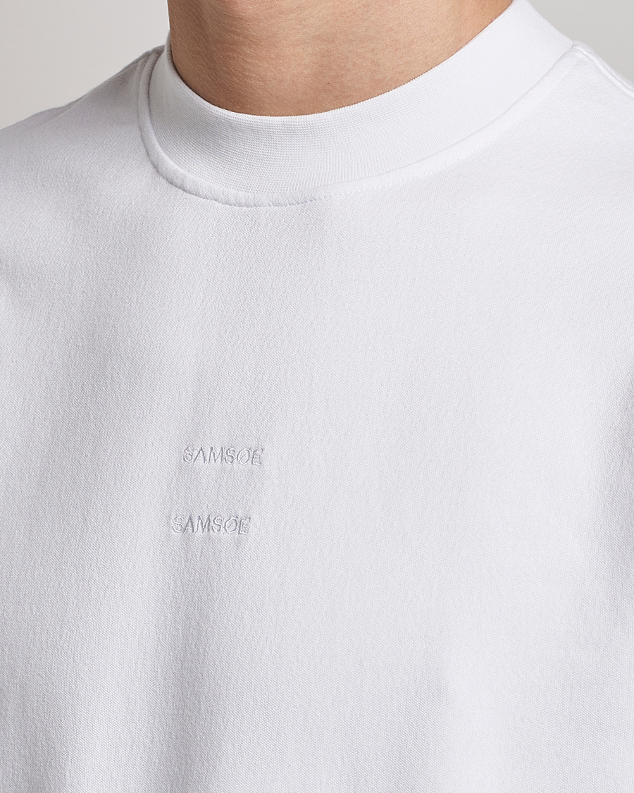 Men | T-Shirts | Samsøe Samsøe | Samsøe & Samsøe Samer Long Sleeve T-Shirt White