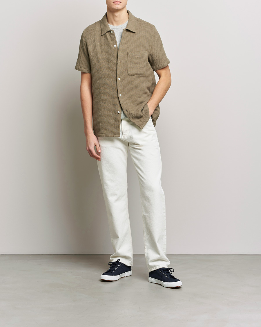 Men | Shirts | Samsøe Samsøe | Samsøe & Samsøe Avan Organic Cotton Short Sleeve Shirt Brindle