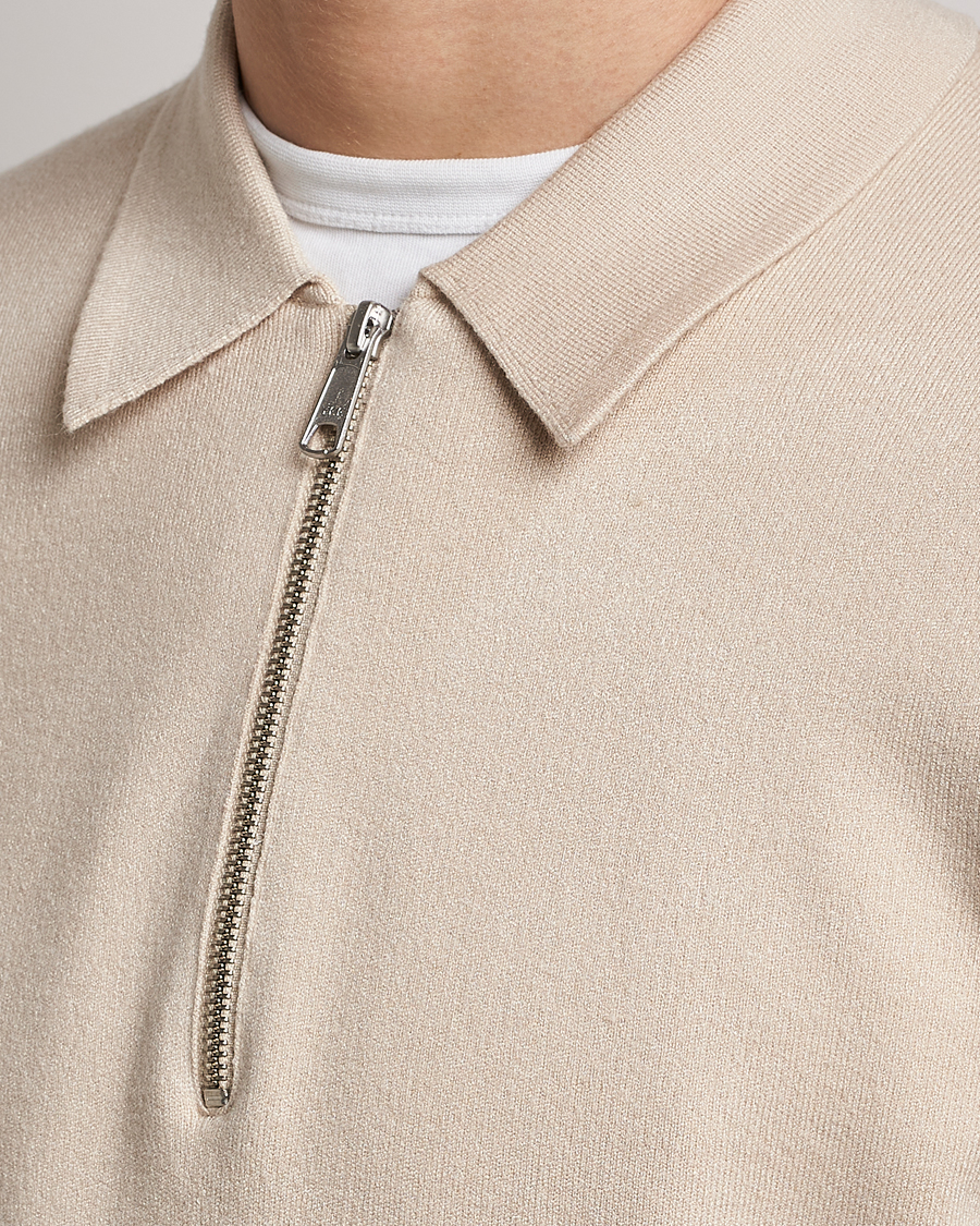 Men | Sweaters & Knitwear | Samsøe Samsøe | Samsøe & Samsøe Guna Half Zip Sweater Oatmeal