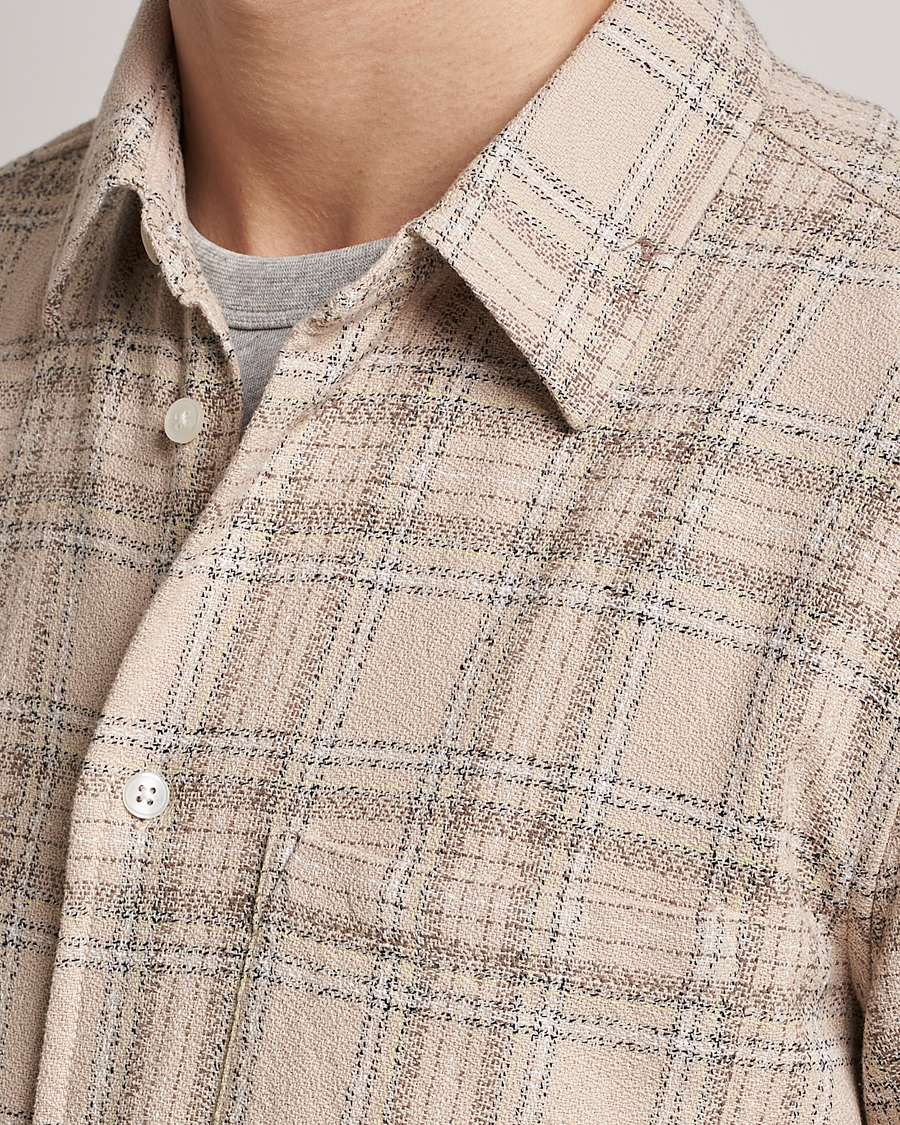Men | Shirts | Samsøe Samsøe | Samsøe & Samsøe Liam Organic Cotton Overshirt Oatmeal Check