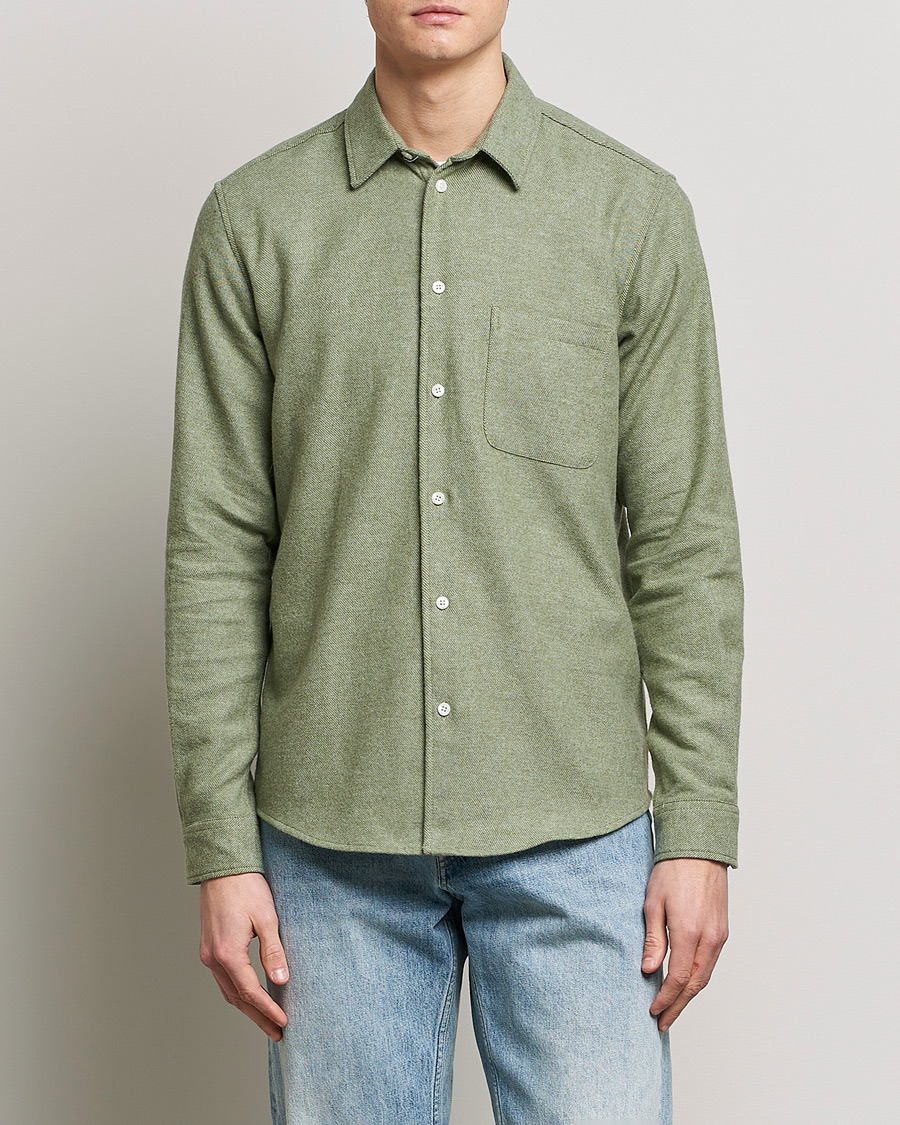 Men | Shirts | Samsøe Samsøe | Samsøe & Samsøe Liam Organic Cotton Shirt Basil Melange