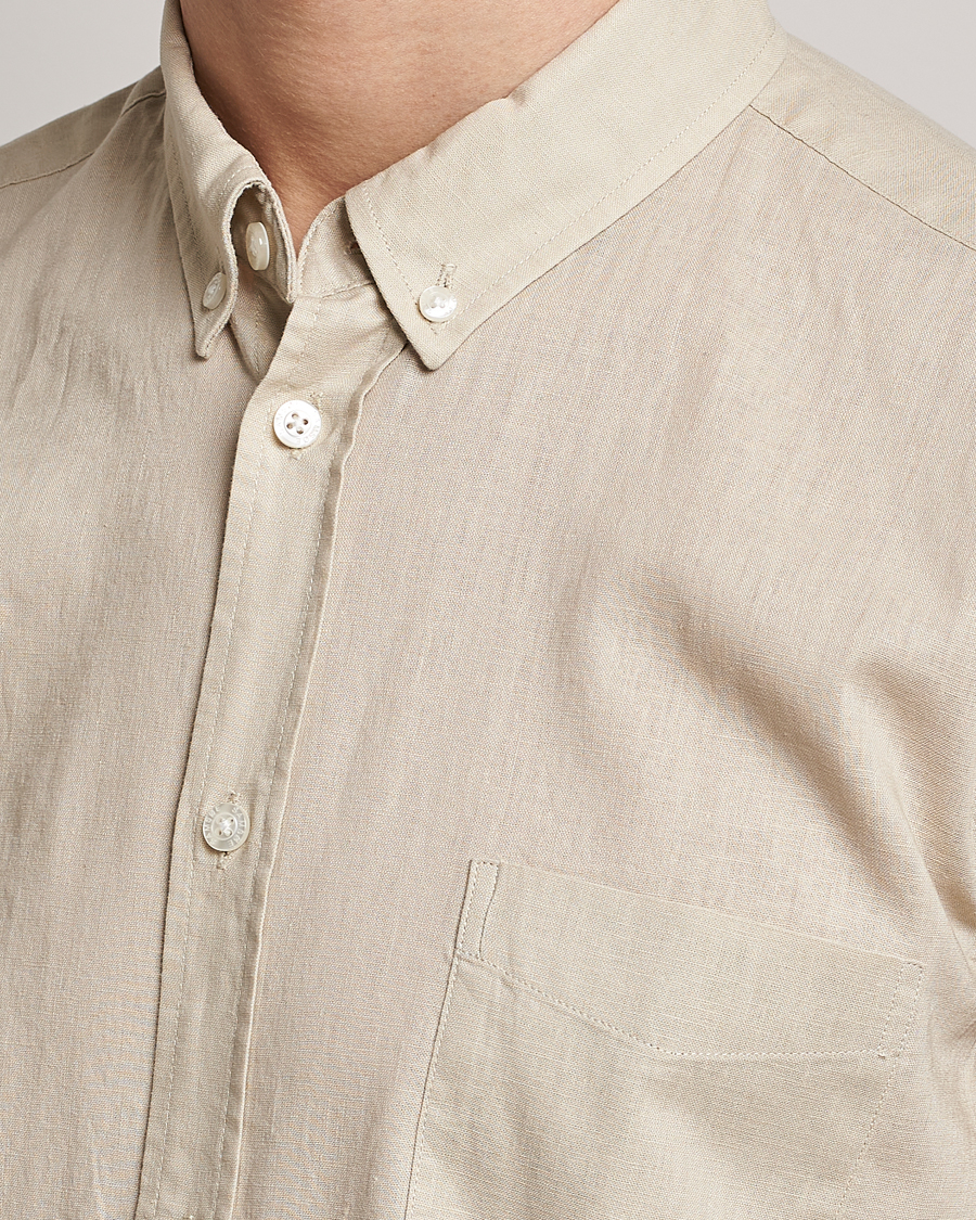 Men | Shirts | Samsøe Samsøe | Samsøe & Samsøe Liam Linen Cotton Shirt Oatmeal