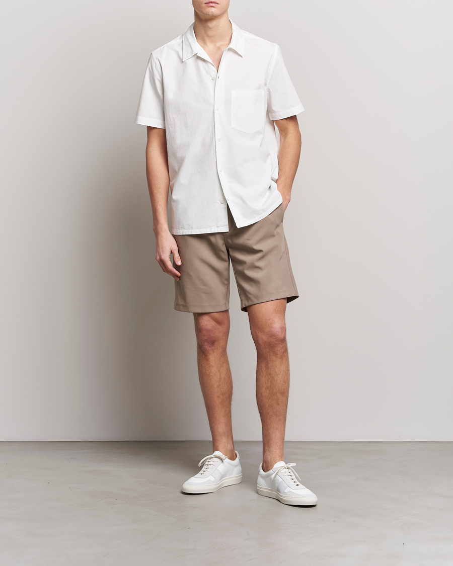 Men | Shirts | Samsøe Samsøe | Samsøe & Samsøe Avan Organic Cotton Short Sleeve Shirt White