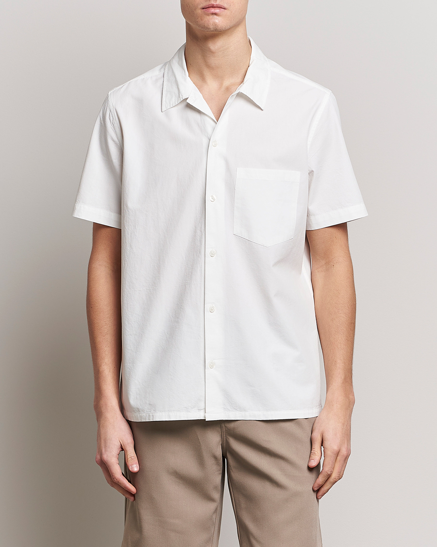 Men | Shirts | Samsøe Samsøe | Samsøe & Samsøe Avan Organic Cotton Short Sleeve Shirt White