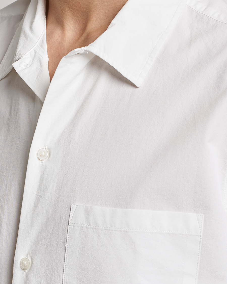Men | Shirts | Samsøe Samsøe | Samsøe & Samsøe Avan Organic Cotton Short Sleeve Shirt White