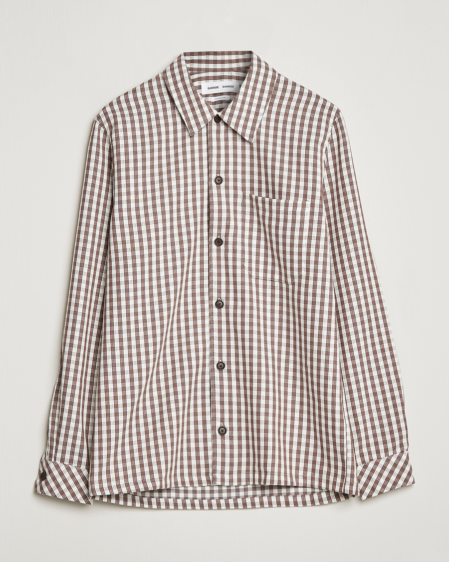 Men | Shirts | Samsøe Samsøe | Samsøe & Samsøe Taka Cotton Lyocell Overshirt Dark Earth