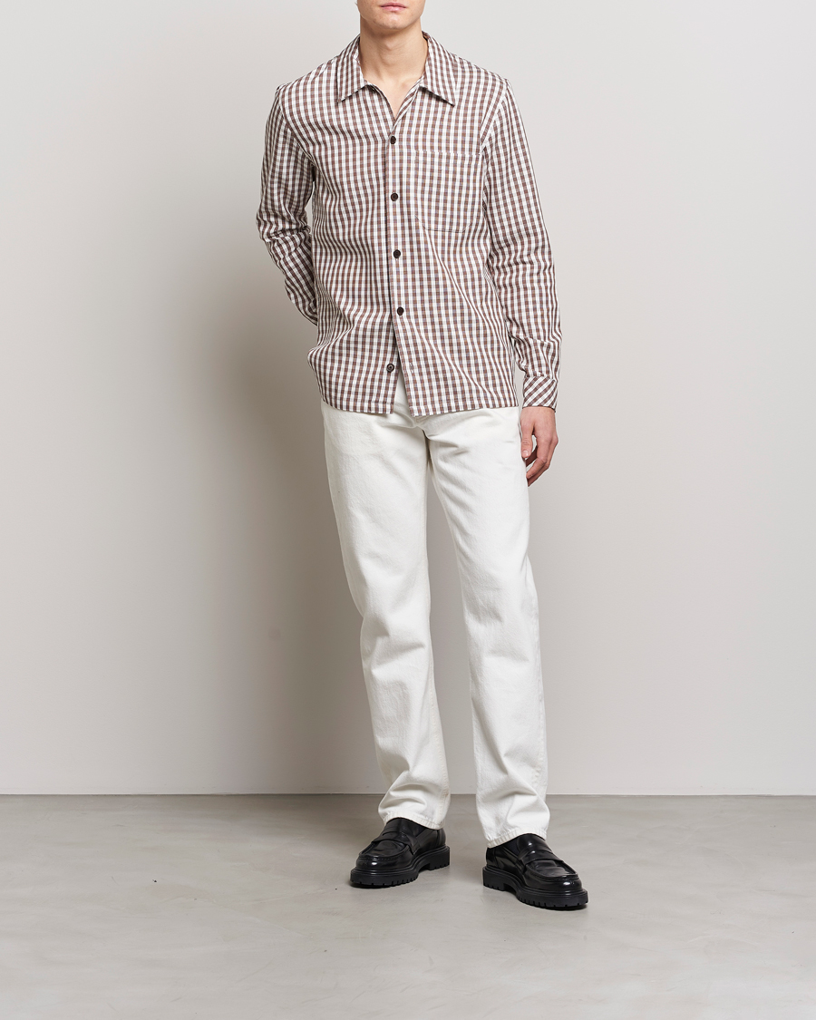 Men | Shirts | Samsøe Samsøe | Samsøe & Samsøe Taka Cotton Lyocell Overshirt Dark Earth