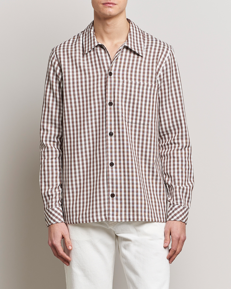Men | Shirts | Samsøe Samsøe | Samsøe & Samsøe Taka Cotton Lyocell Overshirt Dark Earth