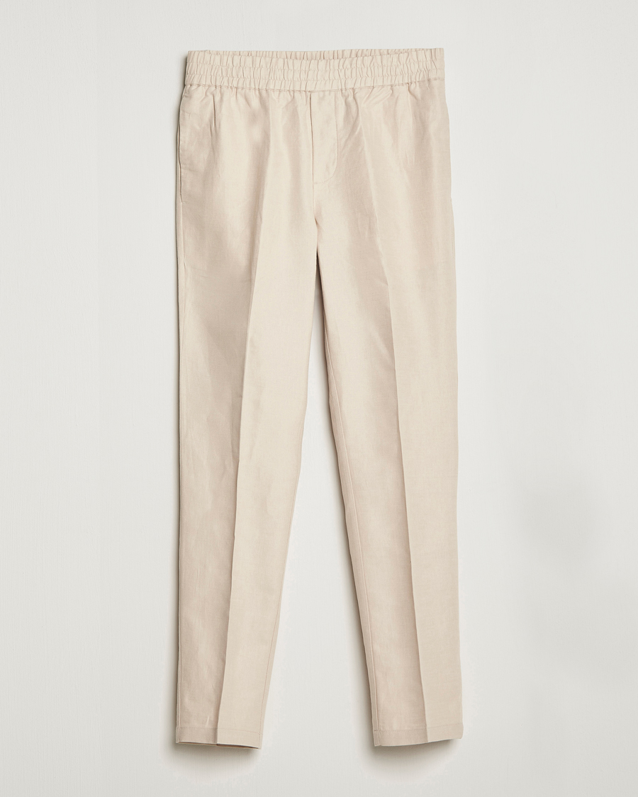 Men | Trousers | Samsøe Samsøe | Samsøe & Samsøe Smithy Linen Cotton Trousers Oatmeal