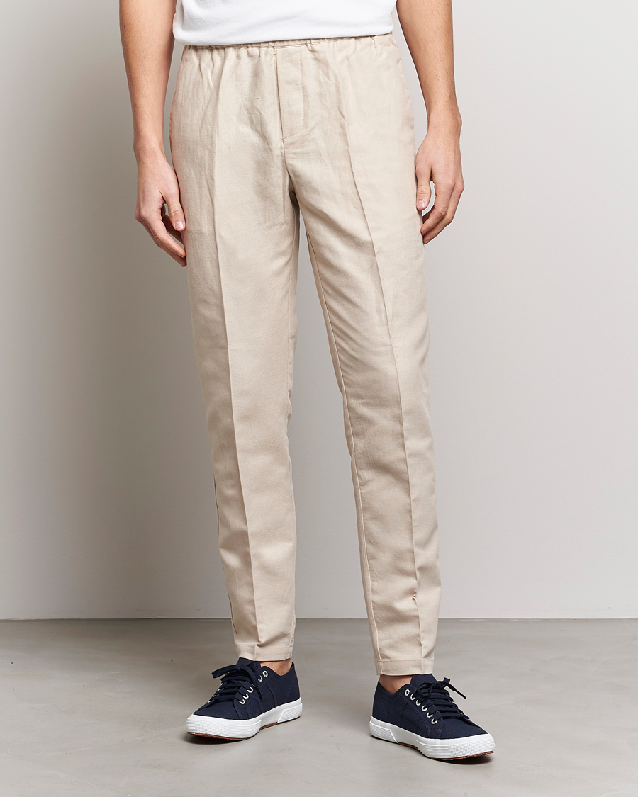 Men | The Linen Closet | Samsøe & Samsøe | Smithy Linen Cotton Trousers Oatmeal