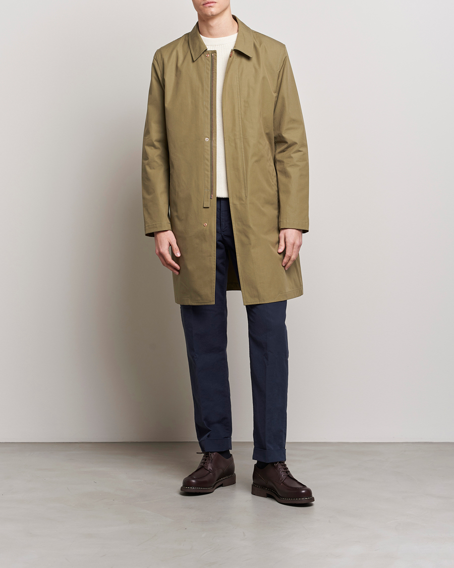 Men | Coats & Jackets | Private White V.C. | Unlined Cotton Ventile Mac Coat 3.0 Sage