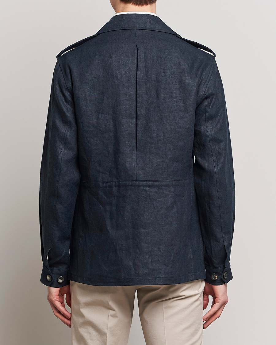 Men | Coats & Jackets | Private White V.C. | Linen Field Jacket Navy