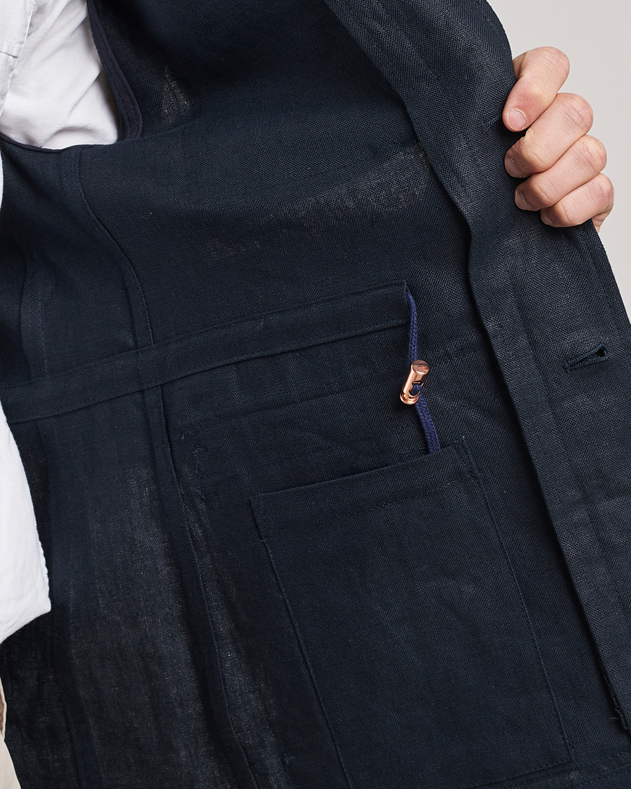 Men | Coats & Jackets | Private White V.C. | Linen Field Jacket Navy
