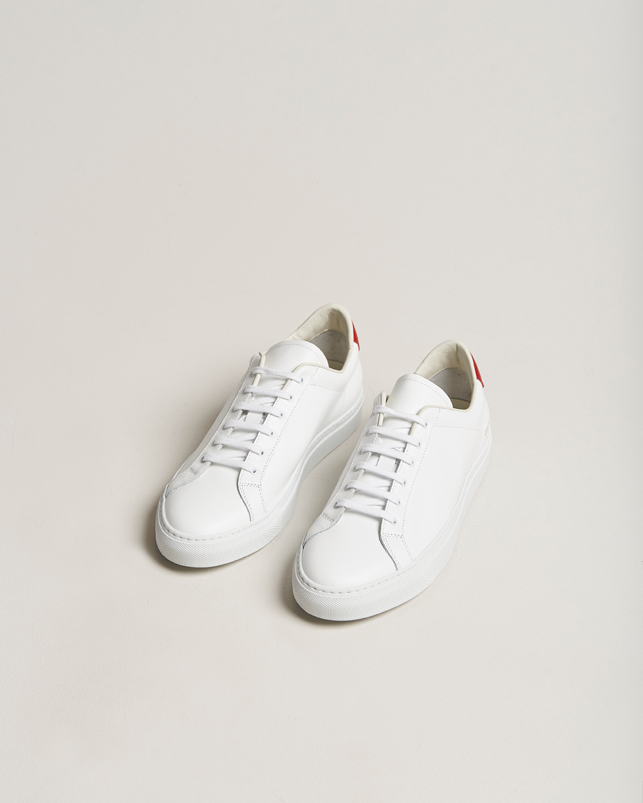 Men |  | Common Projects | Retro Low Suede Sneaker White/Red