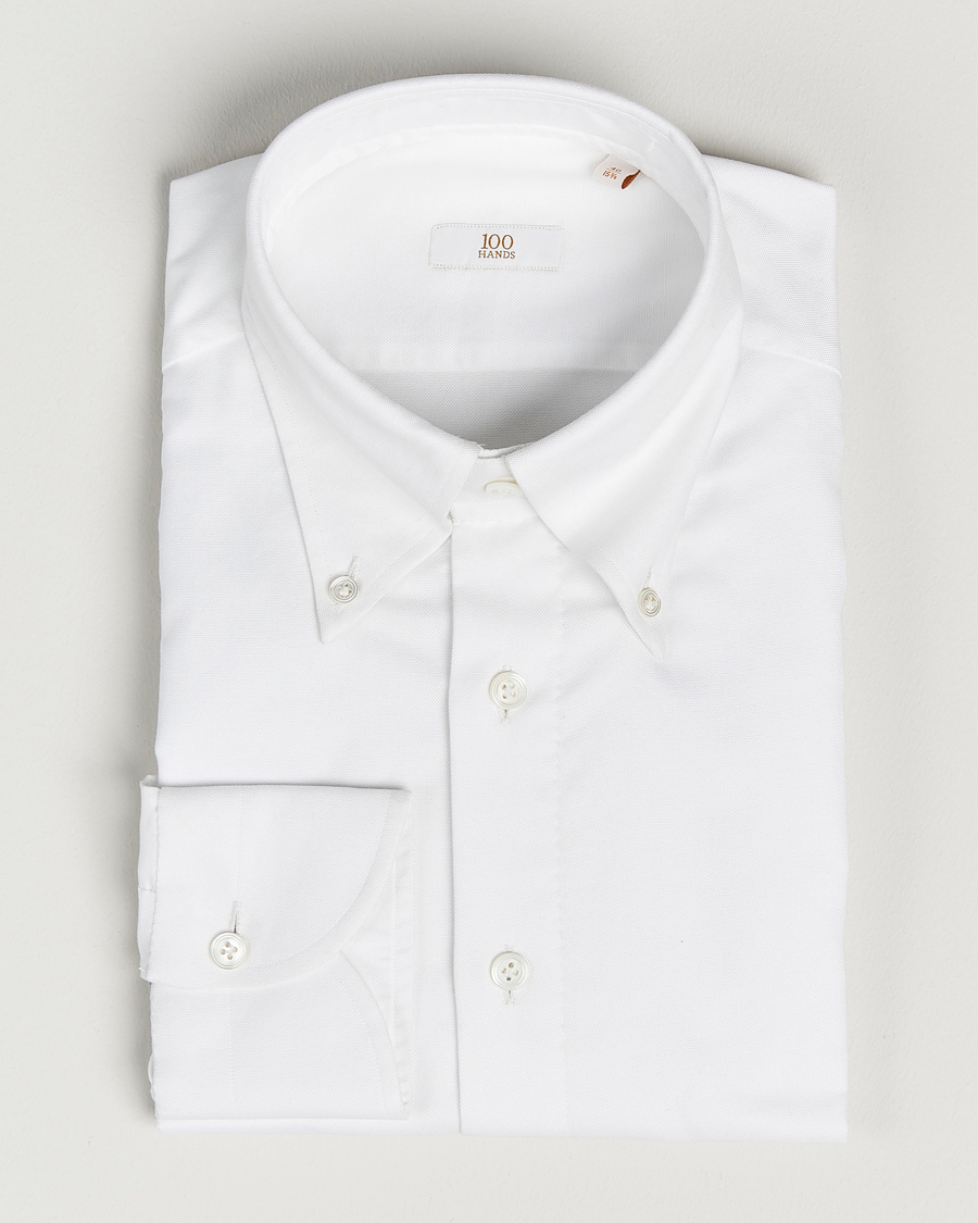100Hands Gold Line Natural Stretch Oxford Shirt White at
