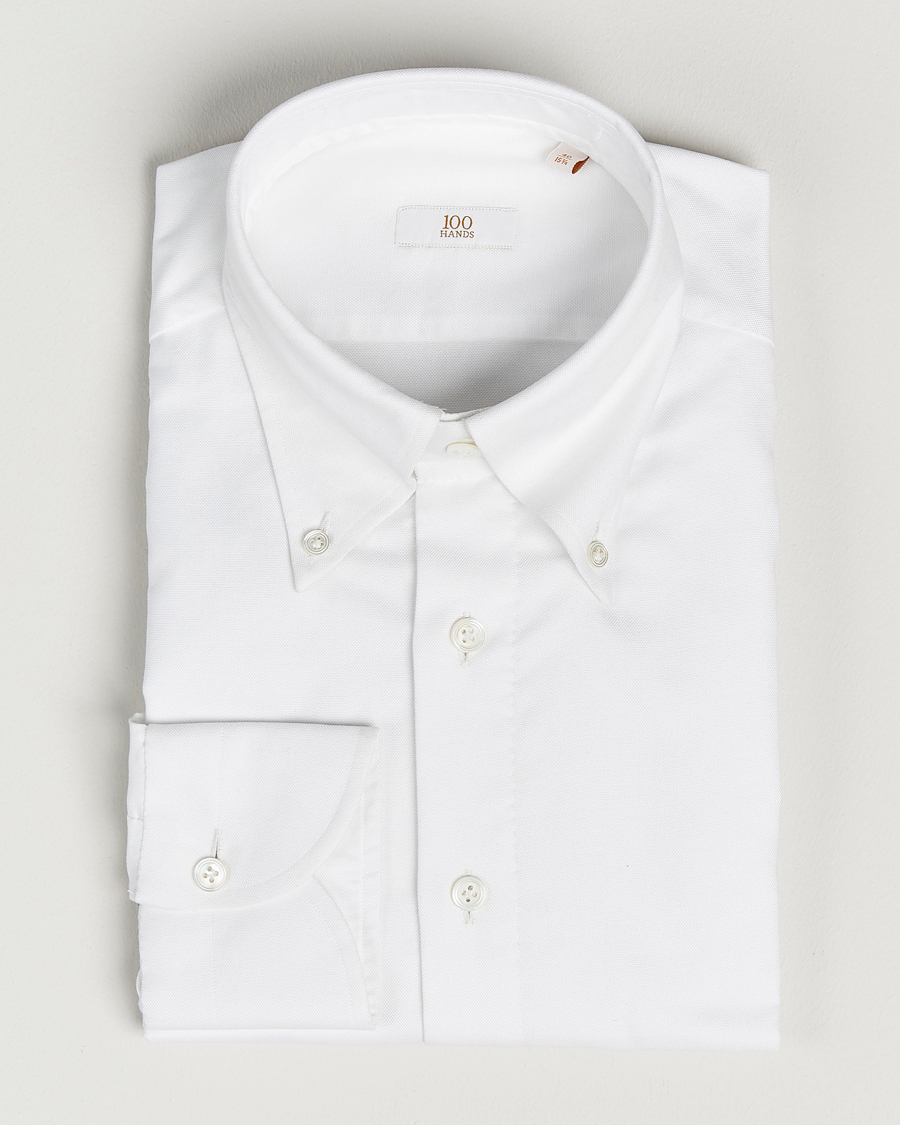 Men | Shirts | 100Hands | Gold Line Natural Stretch Oxford Shirt White