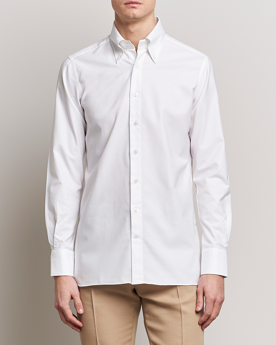 Men | Business Shirts | 100Hands | Gold Line Natural Stretch Oxford Shirt White