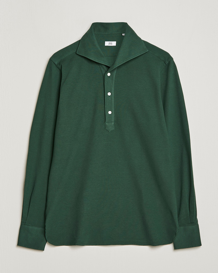 Men | Shirts | 100Hands | Signature One Piece Jersey Polo Emerald Green