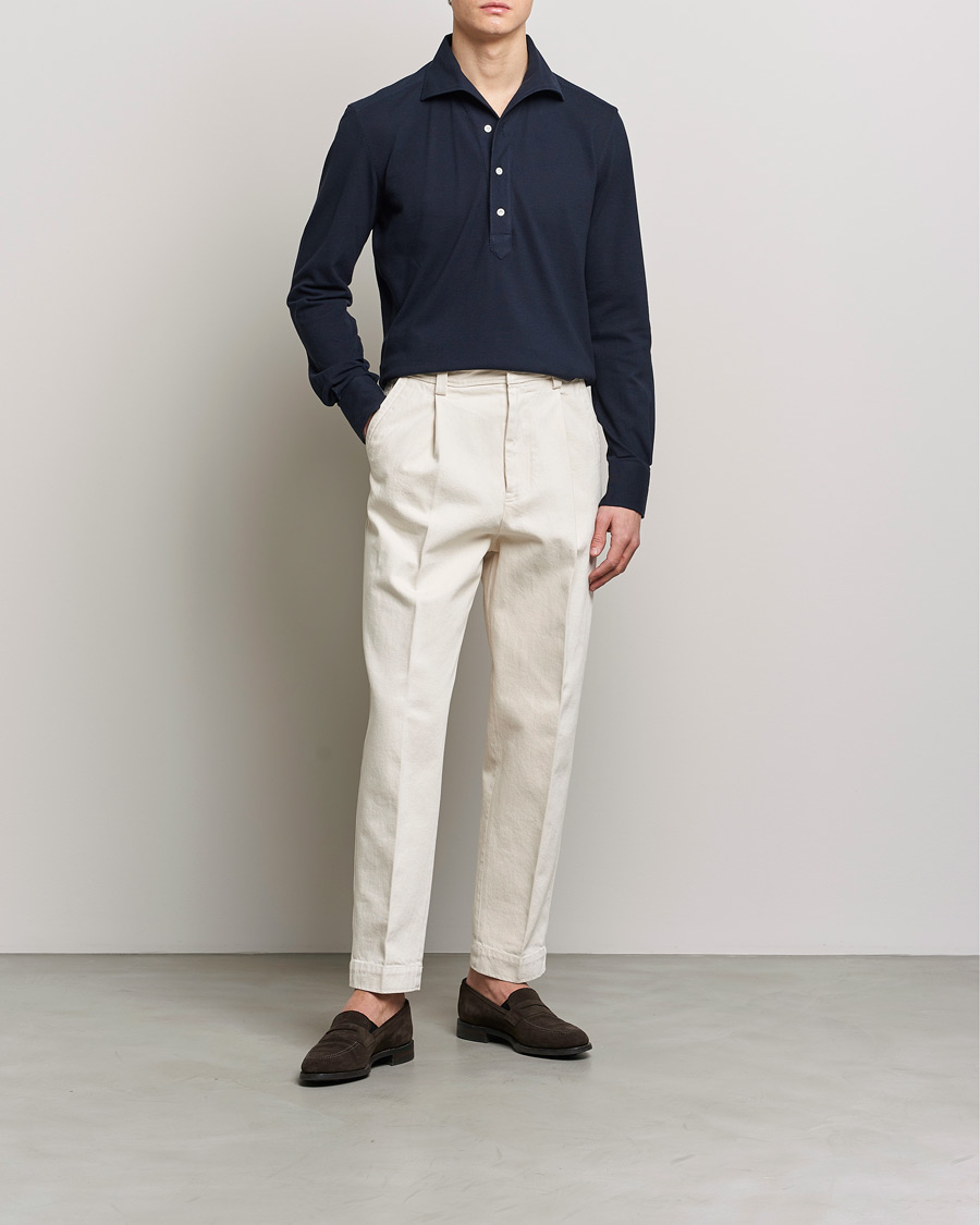 Men | Shirts | 100Hands | Signature One Piece Jersey Polo Navy