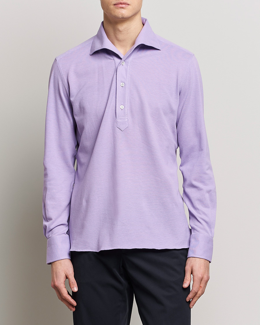 Men | Shirts | 100Hands | Signature One Piece Jersey Polo Light Purple