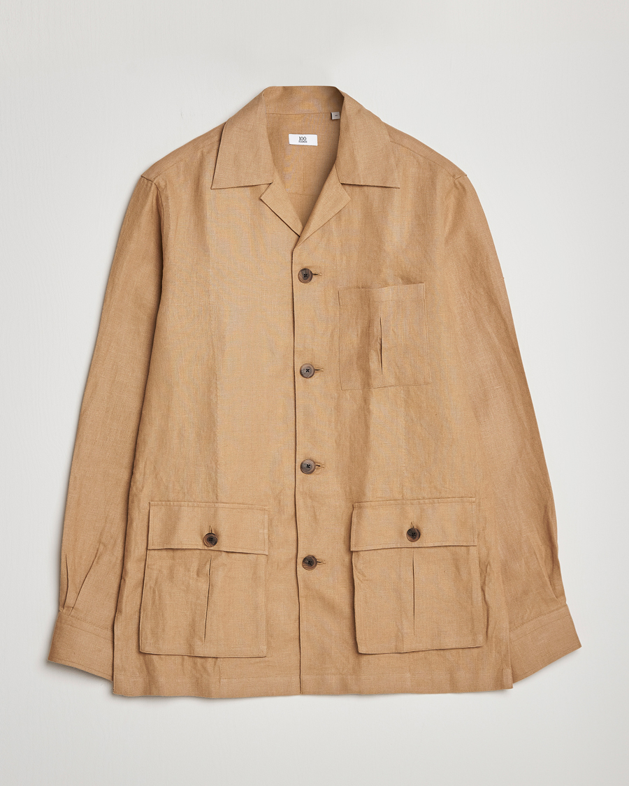 Men | Coats & Jackets | 100Hands | Linen Travellers Jacket Beige
