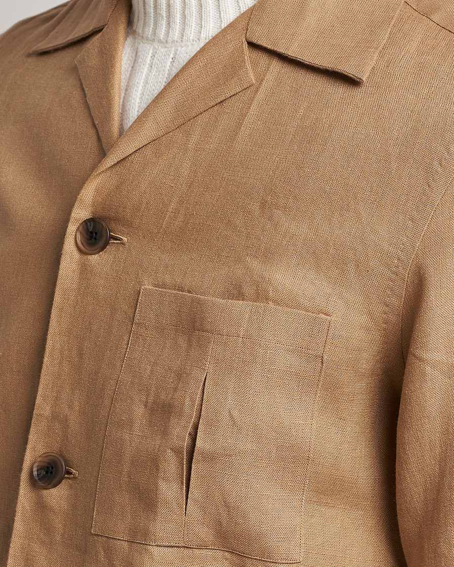 Men | Coats & Jackets | 100Hands | Linen Travellers Jacket Beige