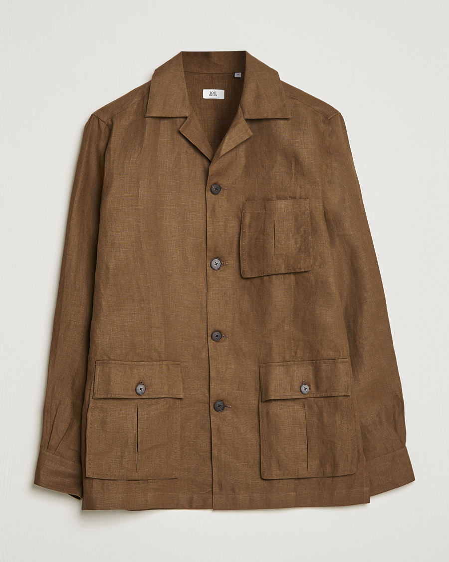 Men | Coats & Jackets | 100Hands | Linen Travellers Jacket Green