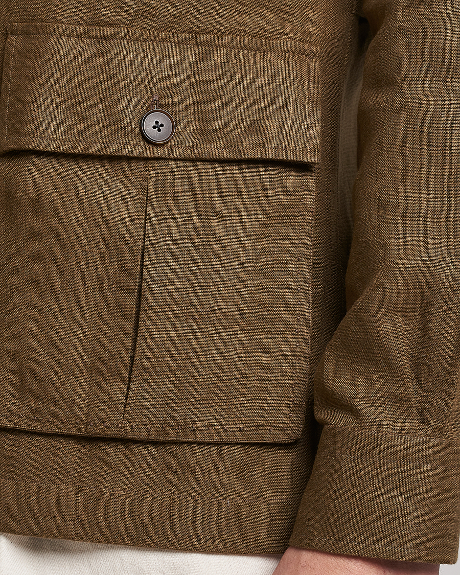 Men | Coats & Jackets | 100Hands | Linen Travellers Jacket Green