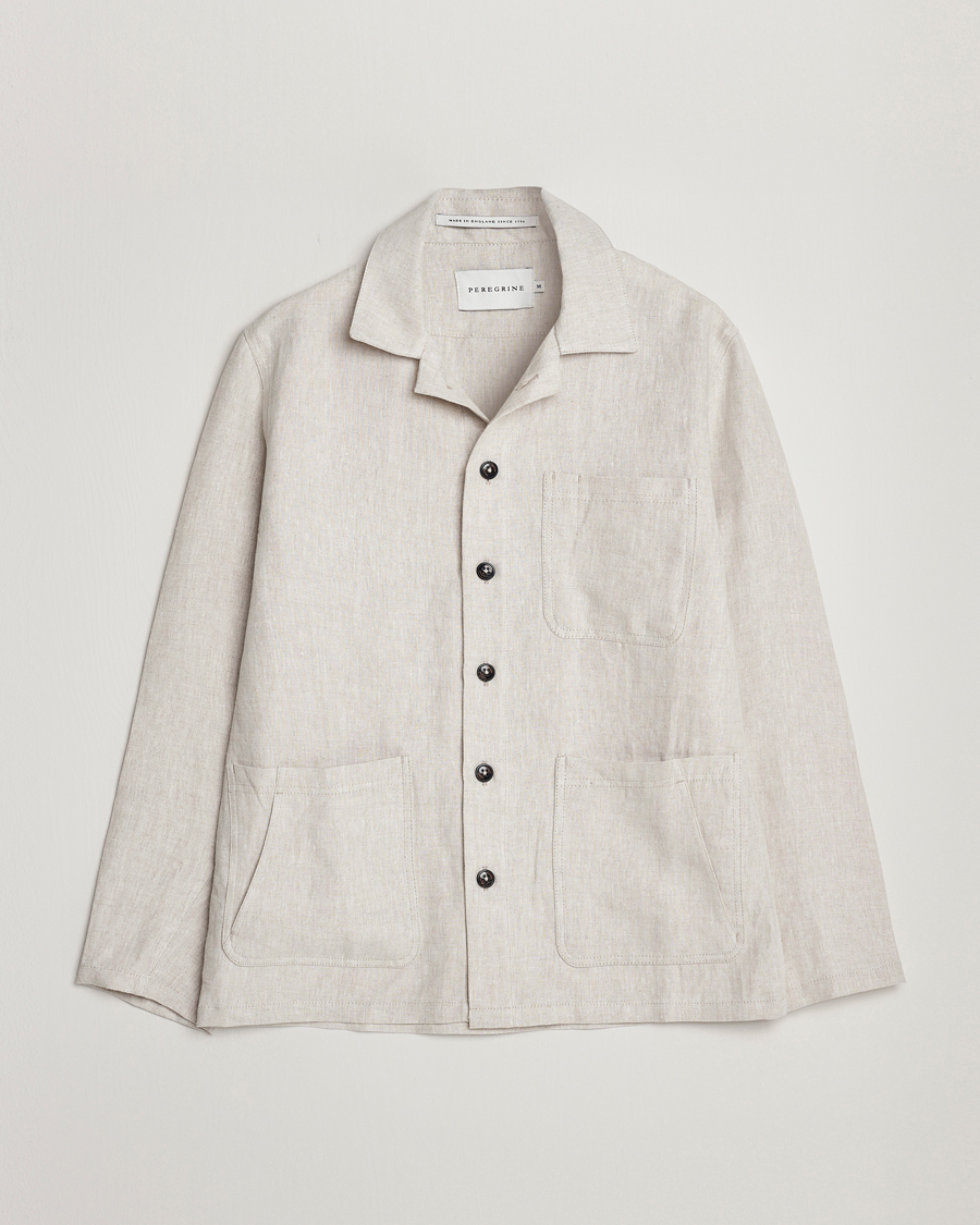 Men | Shirts | Peregrine | Grange Linen Shacket Stone