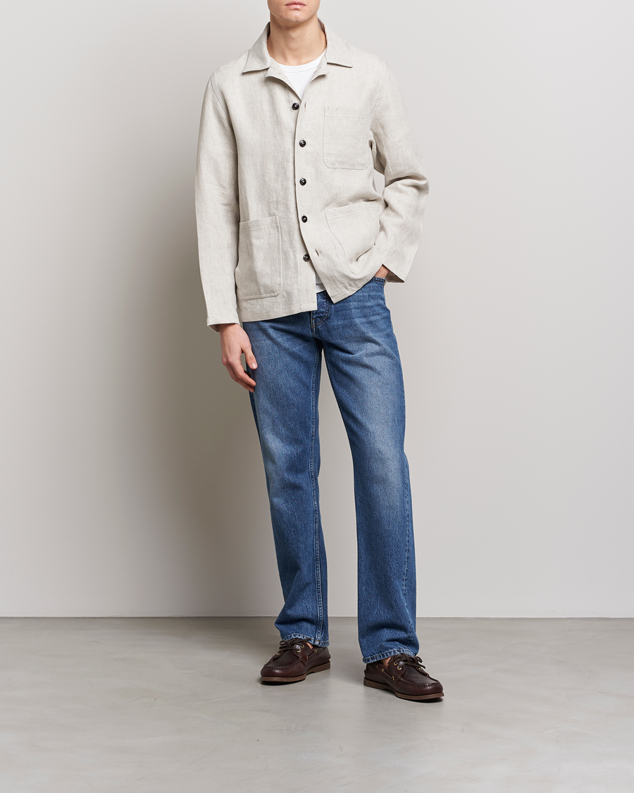 Men | Shirts | Peregrine | Grange Linen Shacket Stone