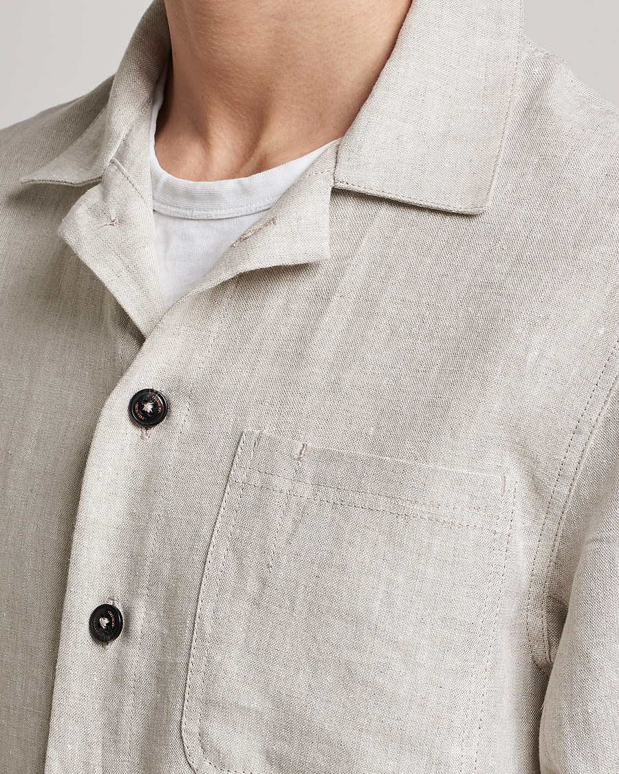 Men | Shirts | Peregrine | Grange Linen Shacket Stone