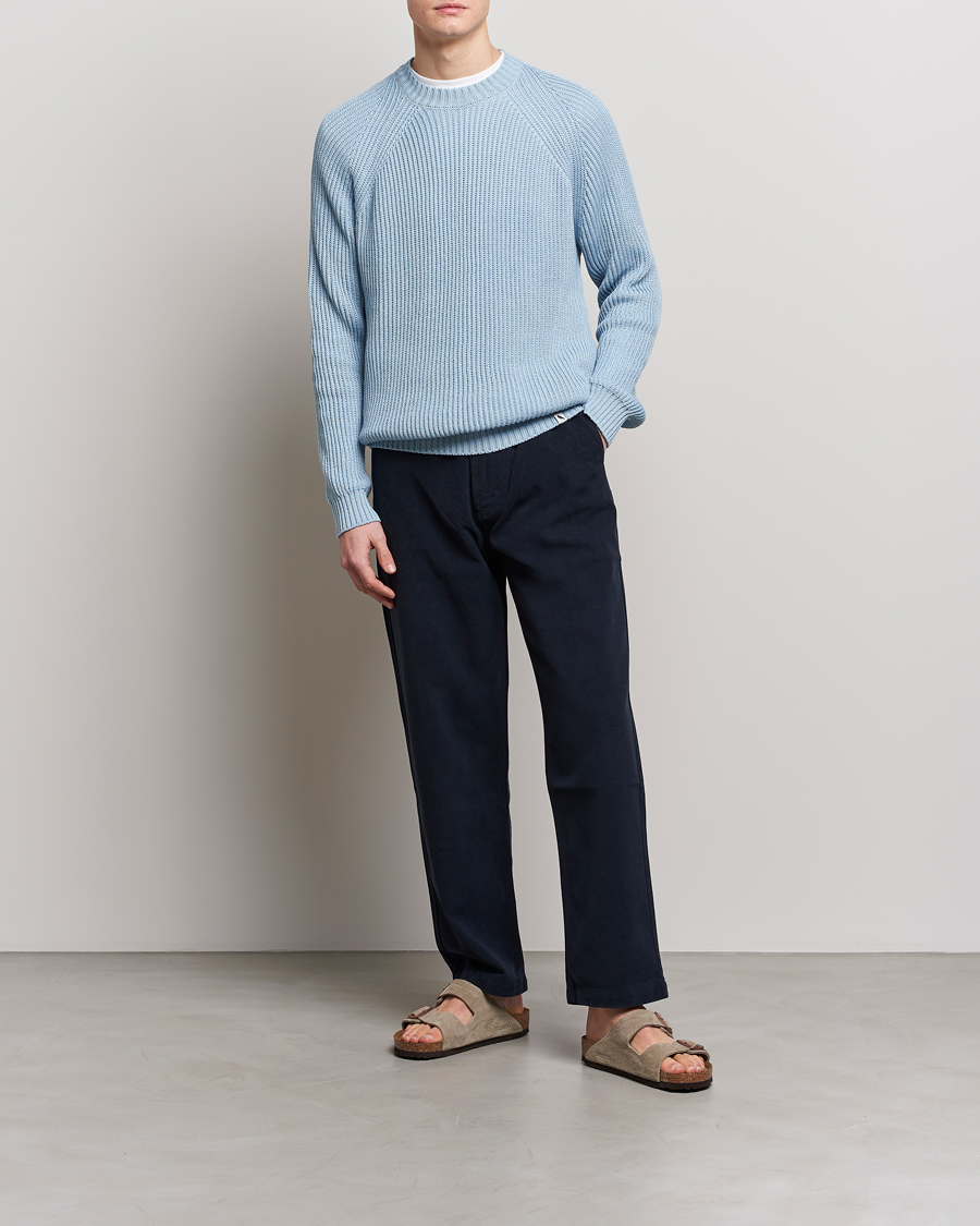 Men | Sweaters & Knitwear | Peregrine | Harry Organic Cotton Sweater Seafoam