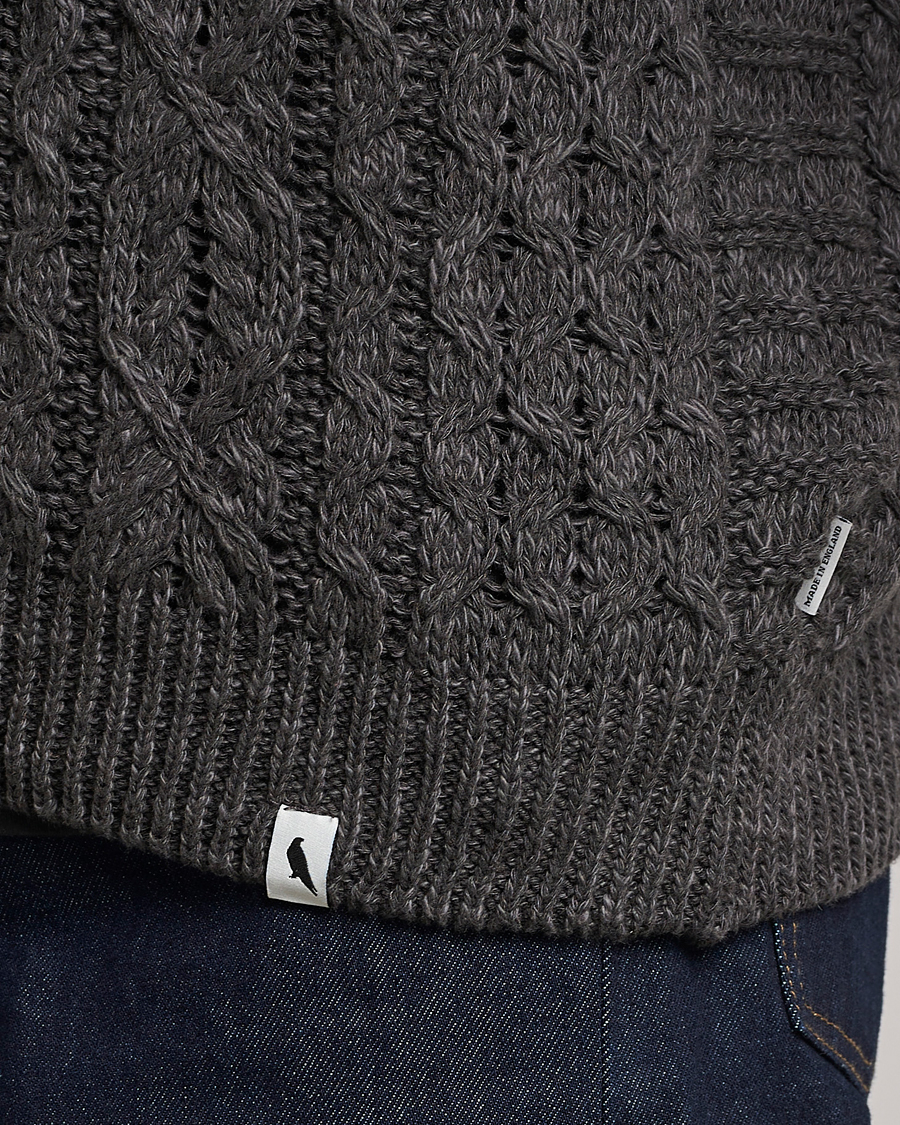 Men | Sweaters & Knitwear | Peregrine | Linen Arran Jumper Grey