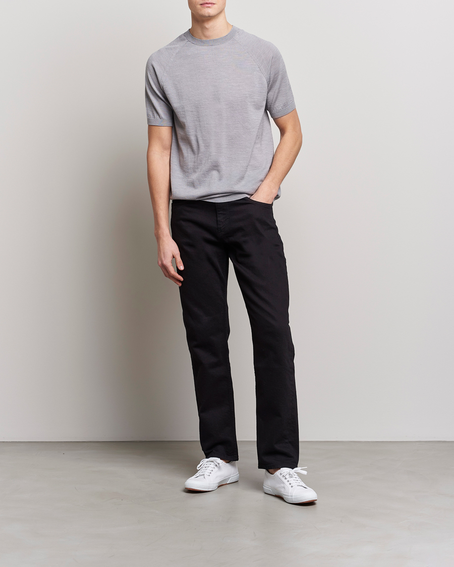 Men | T-Shirts | Peregrine | Knitted Wool T-Shirt Light Grey