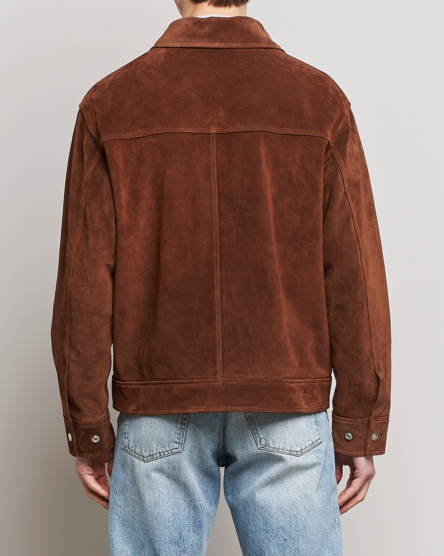 Men | Coats & Jackets | GANT | Suede Jacket Mahogany Brown