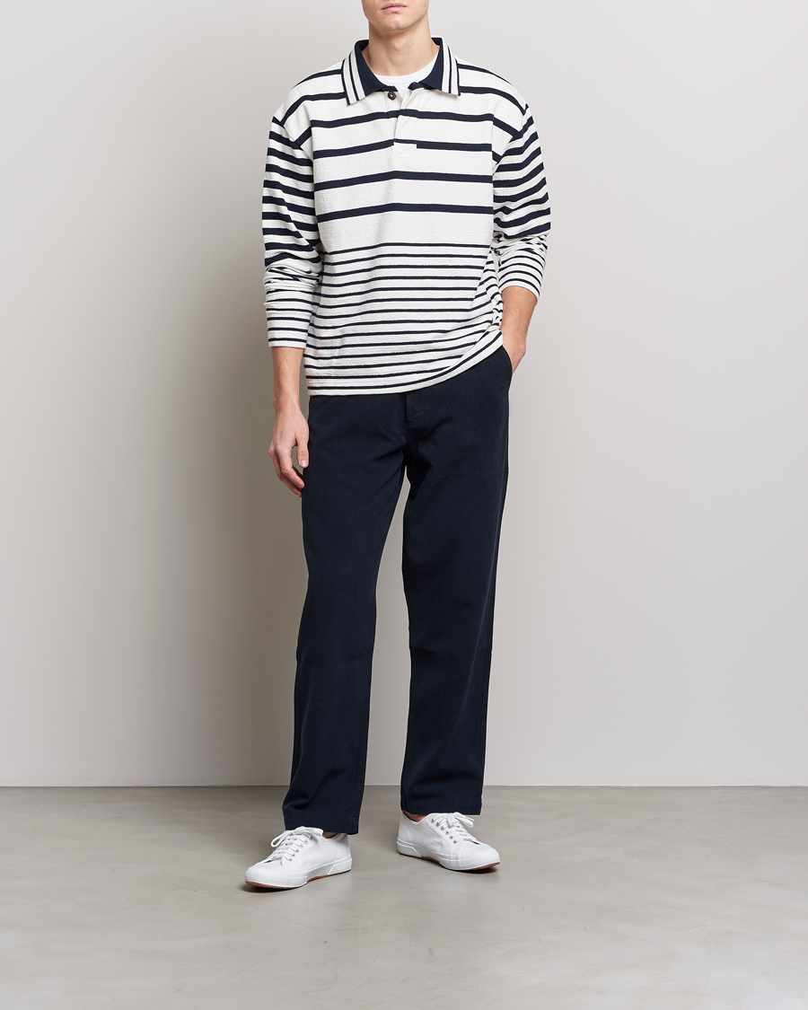 Men | Sweaters & Knitwear | GANT | Heavy Knitted Striped Rugger Eggshell