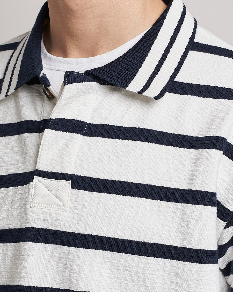 Men | Sweaters & Knitwear | GANT | Heavy Knitted Striped Rugger Eggshell