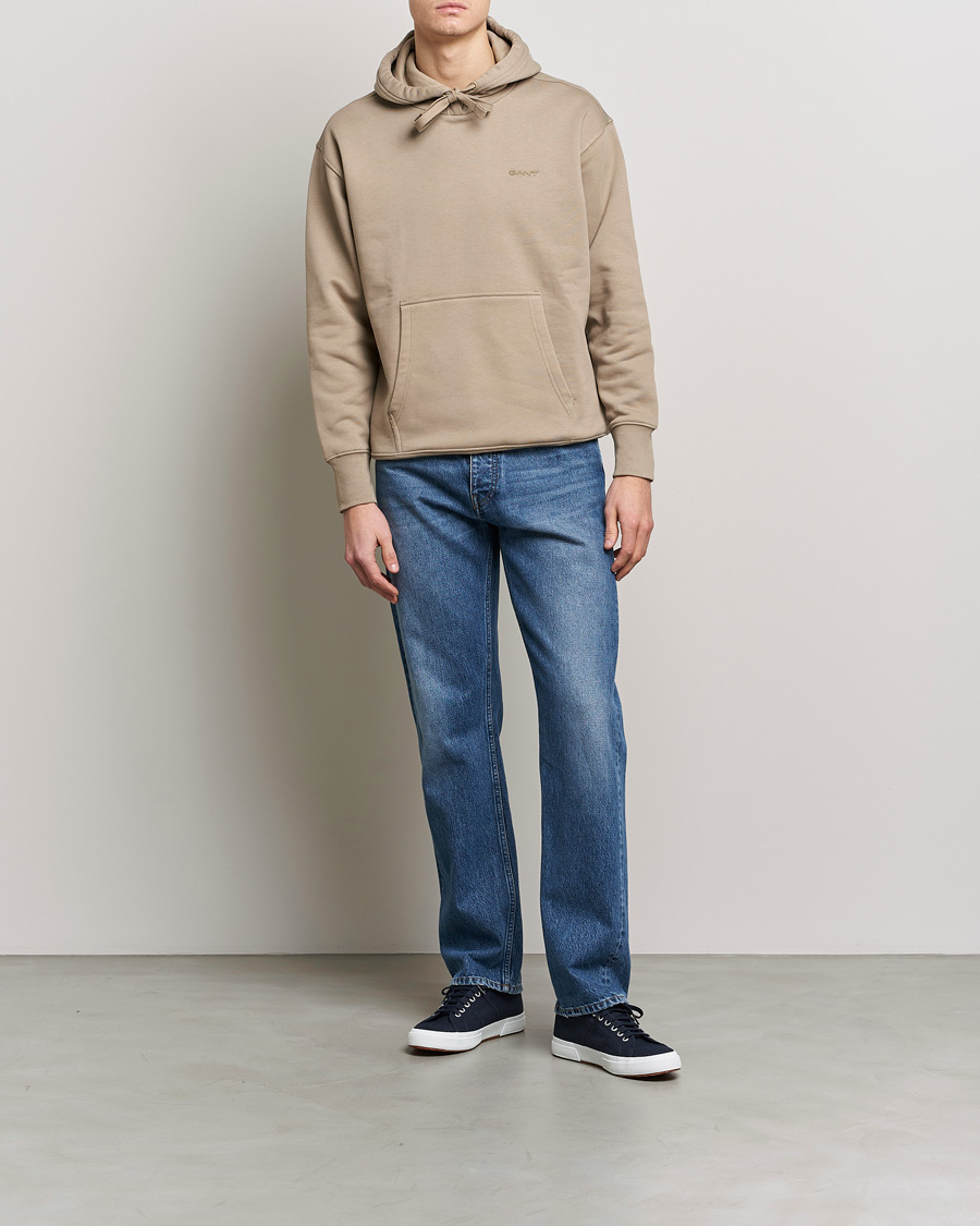 Men | Sweaters & Knitwear | GANT | Icon Hoodie Taupe Beige