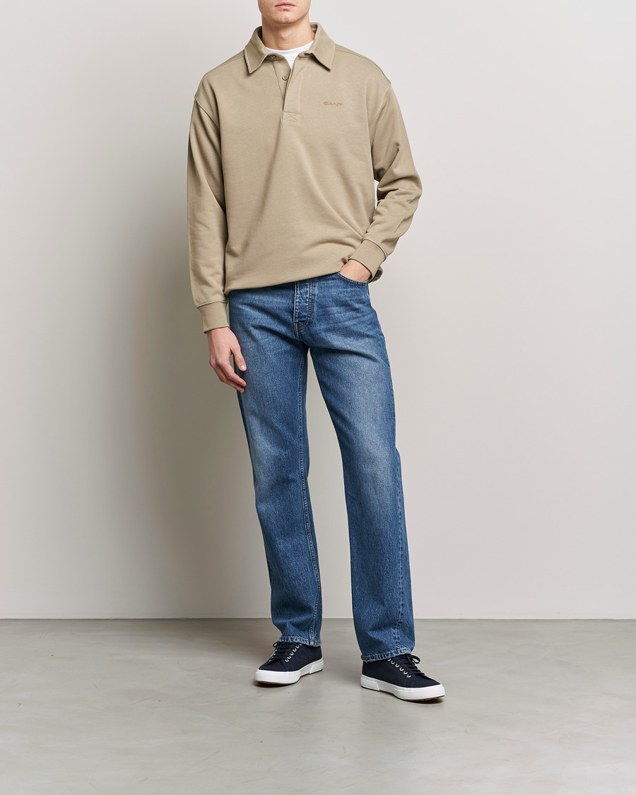 Men | Sweaters & Knitwear | GANT | Icon Heavy Rugger Taupe Beige