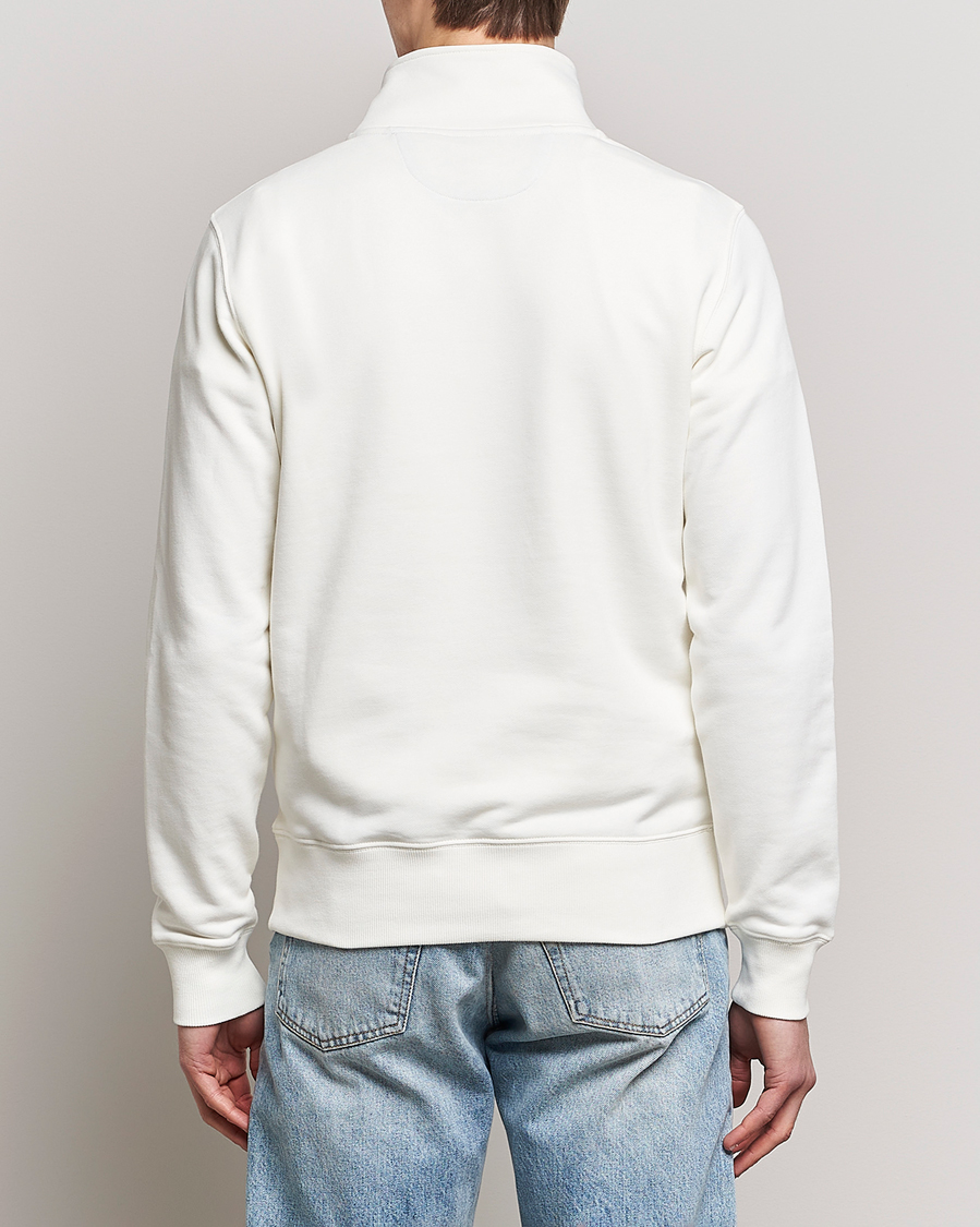 Men | Sweaters & Knitwear | GANT | Original Shield Logo Half-Zip Eggshell