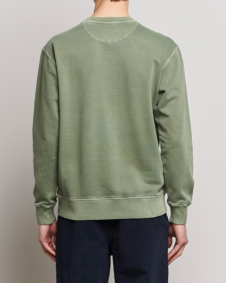 Men | Sweaters & Knitwear | GANT | Sunbleached Crew Neck Sweatshirt Calamata Green